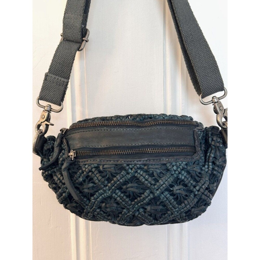 Latico Annie Belt Bag Leather Teal Woven Bag also wear as Sling Bag, Crossbody - Picture 2 of 13
